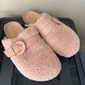 J. Crew Women's Tan Fuzzy Clogs